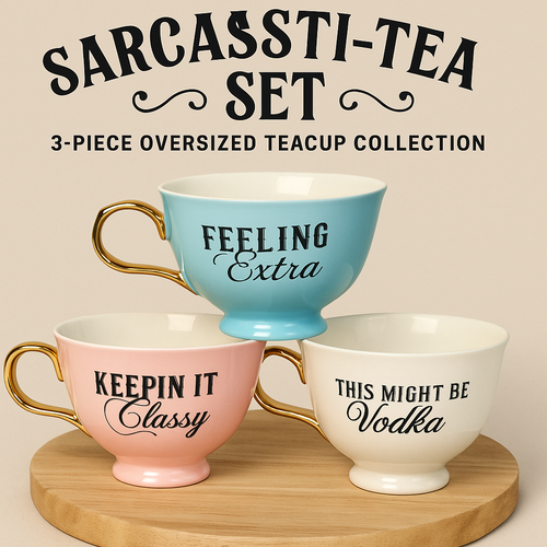 3-Piece Teacup Collection (Feeling Extra, Keepin' It Classy, This Might Be Vodka)