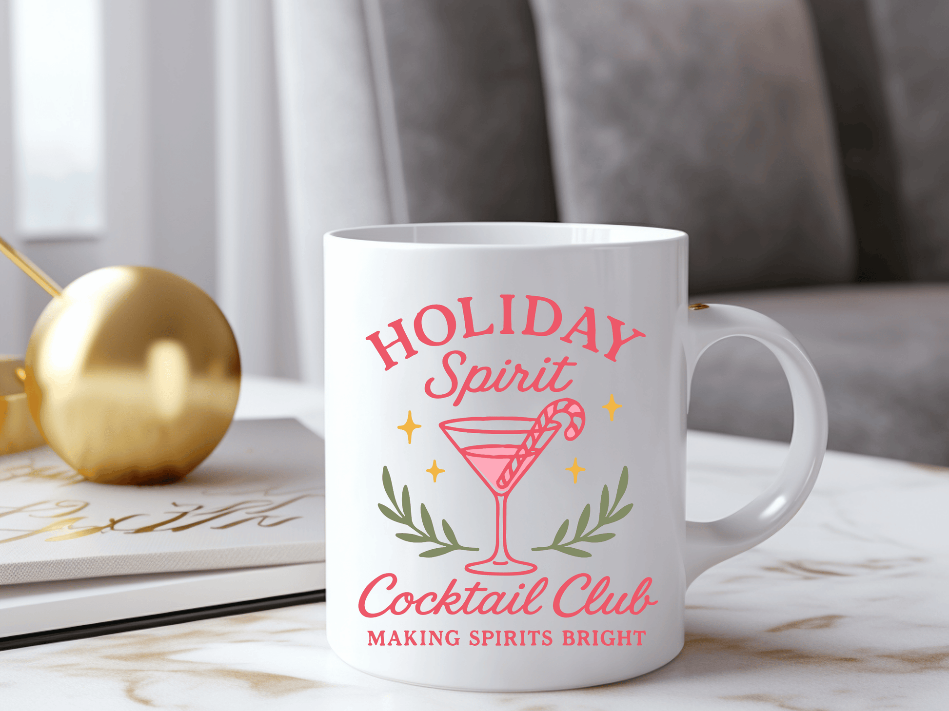 Holiday Spirit Cocktail Club Mug — 11oz Holiday Mug
