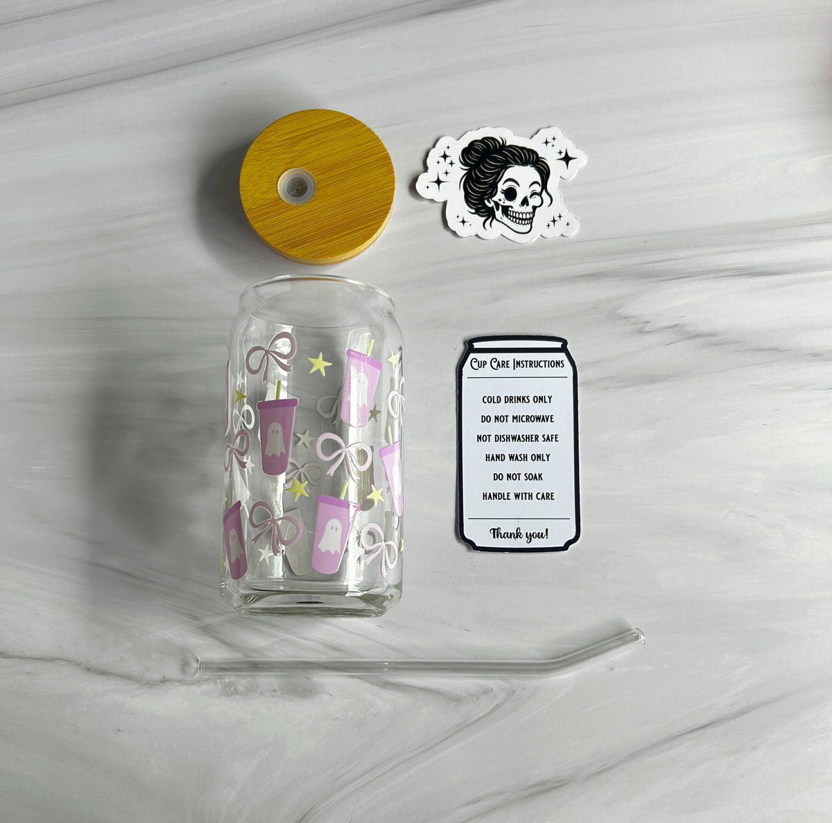 Coquette Ghostbucks Glass Can