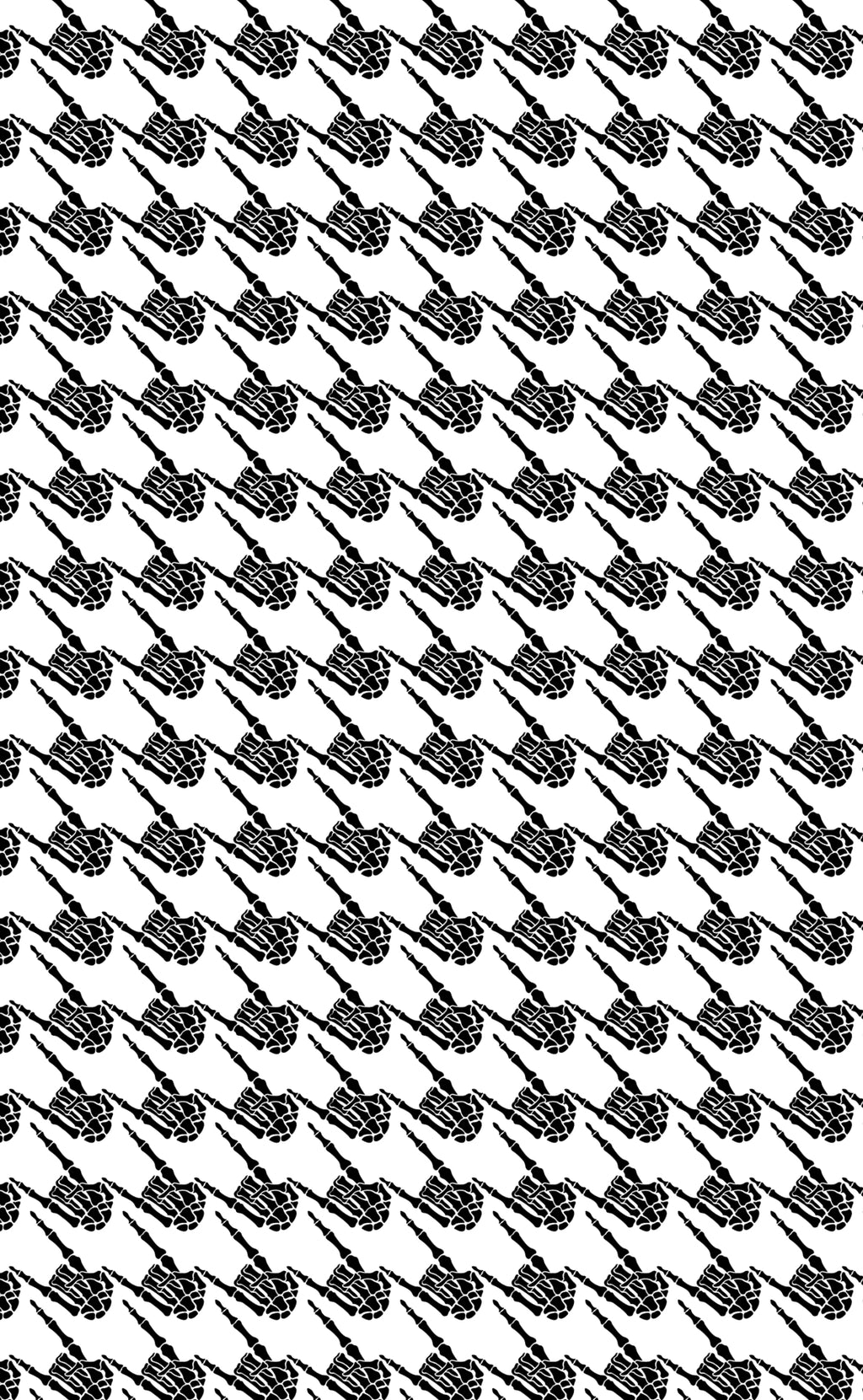 Skeleton Hand Houndstooth Pattern - White 11oz Mug