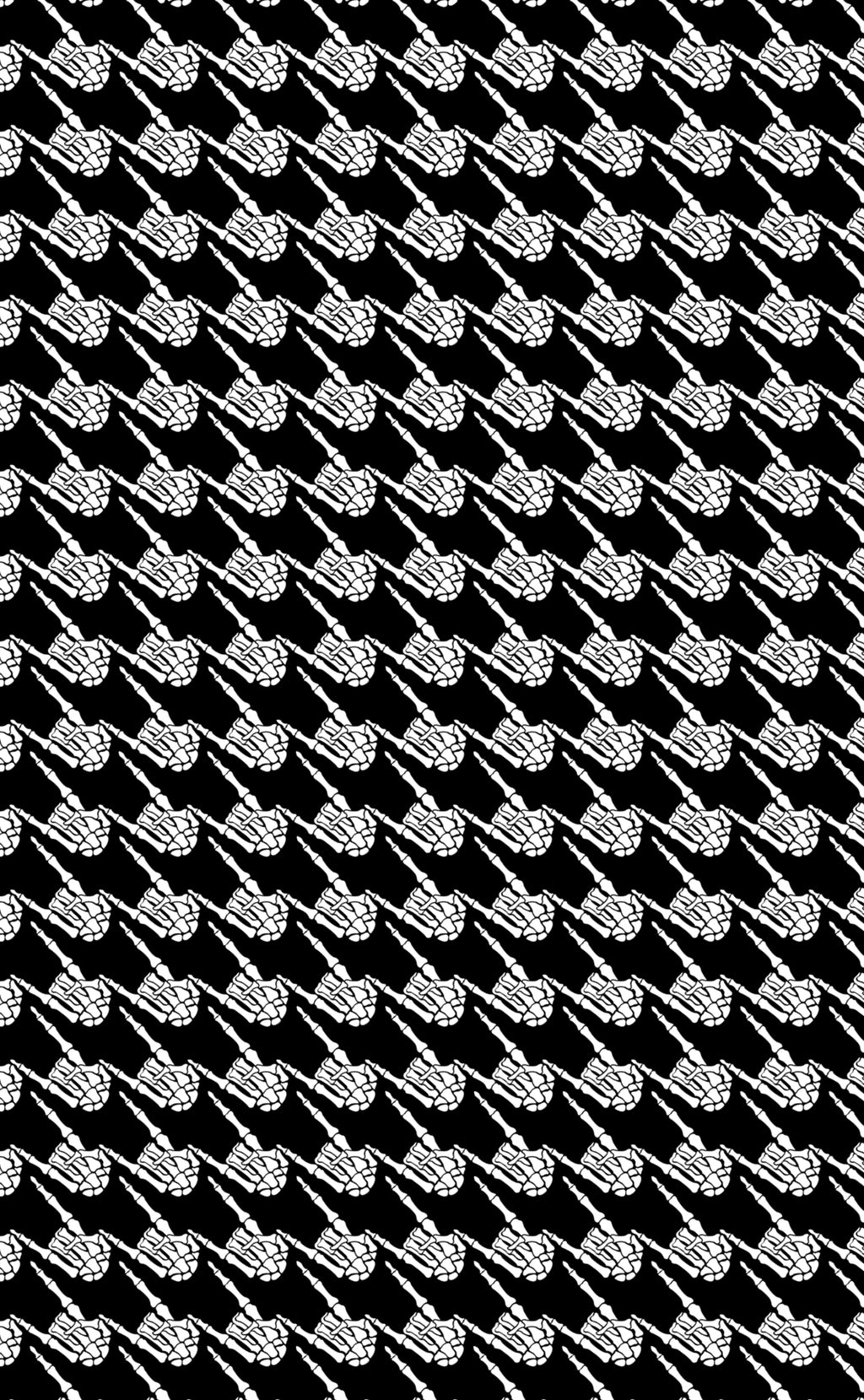 Skeleton Hand Houndstooth Pattern - Black 11oz Mug