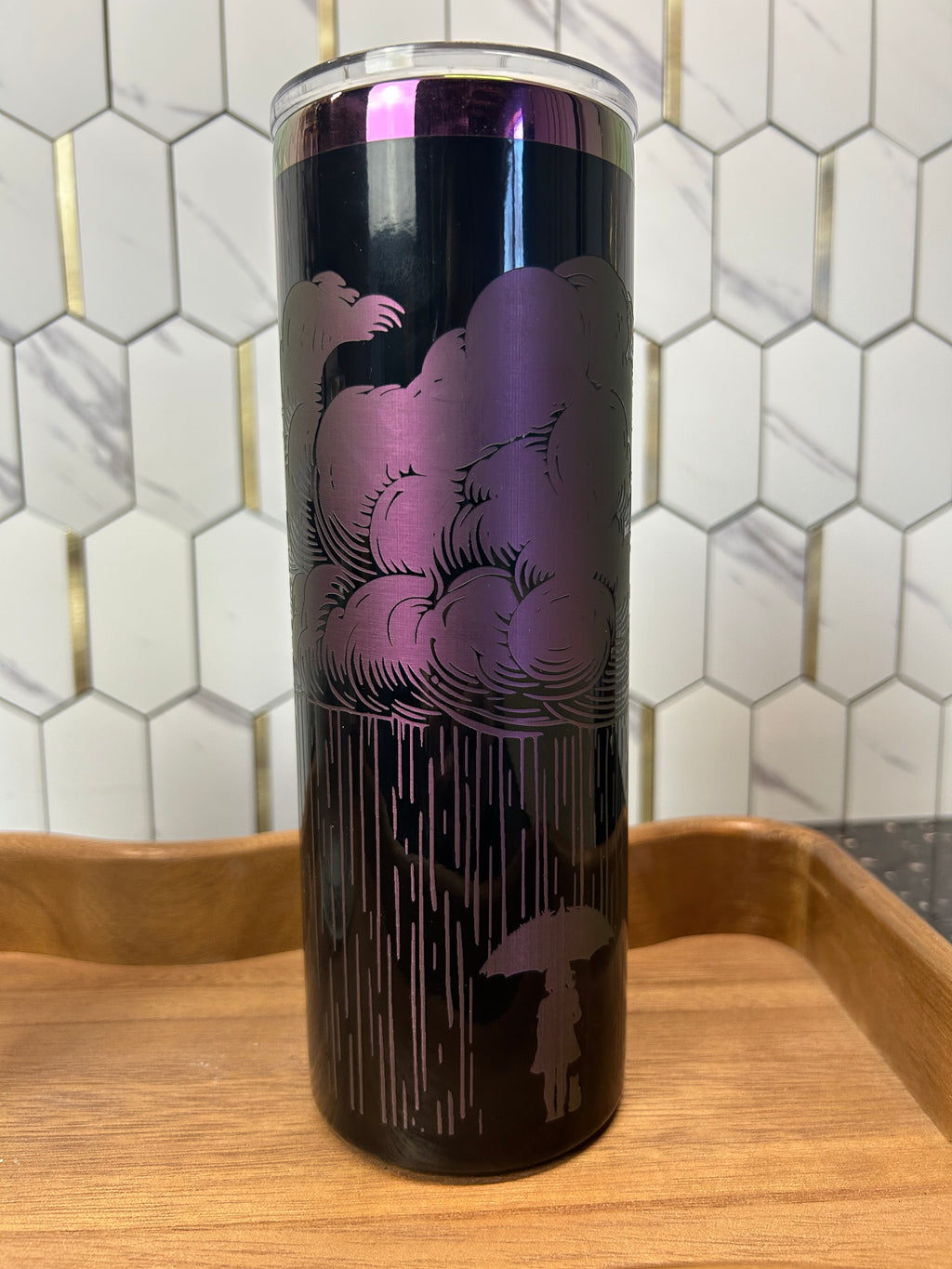 Holographic Rain Tumbler: 20oz Stainless Steel Travel Mug