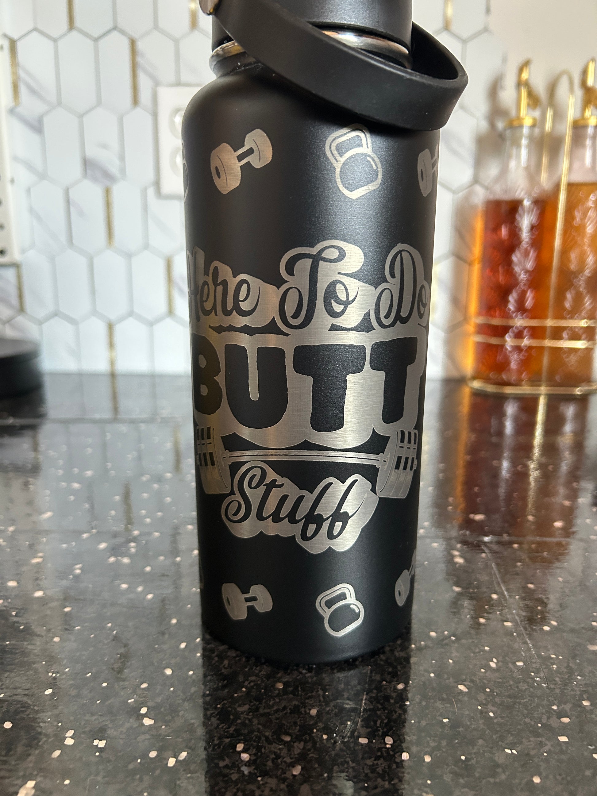 "Here for Butt Stuff": Funny 32oz Hydro Gym Water Bottle