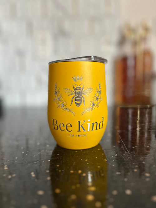 12oz Sassy Bee Kind Stainless Steel Wine Tumbler