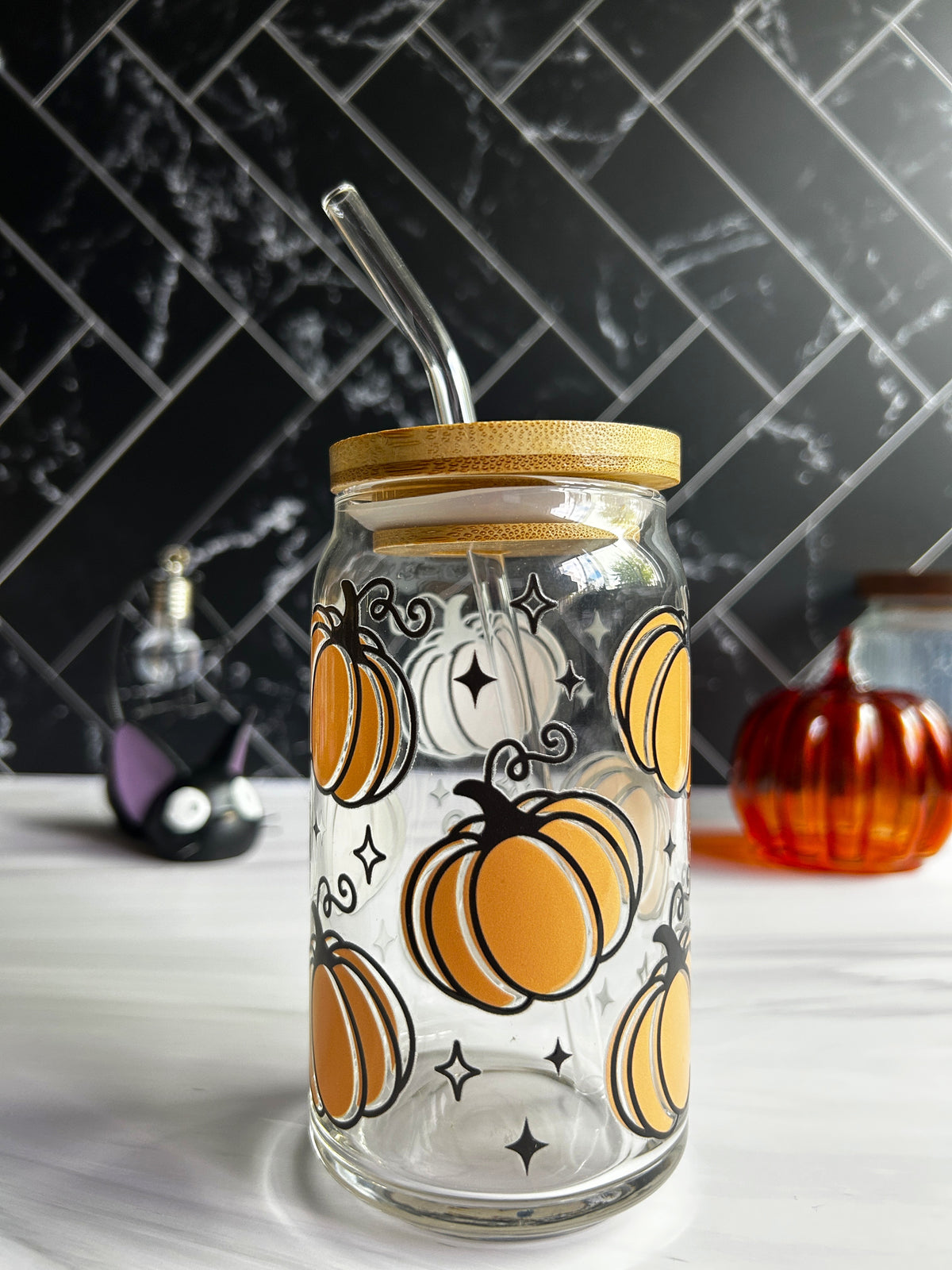 Magical Pumpkins Glass Can