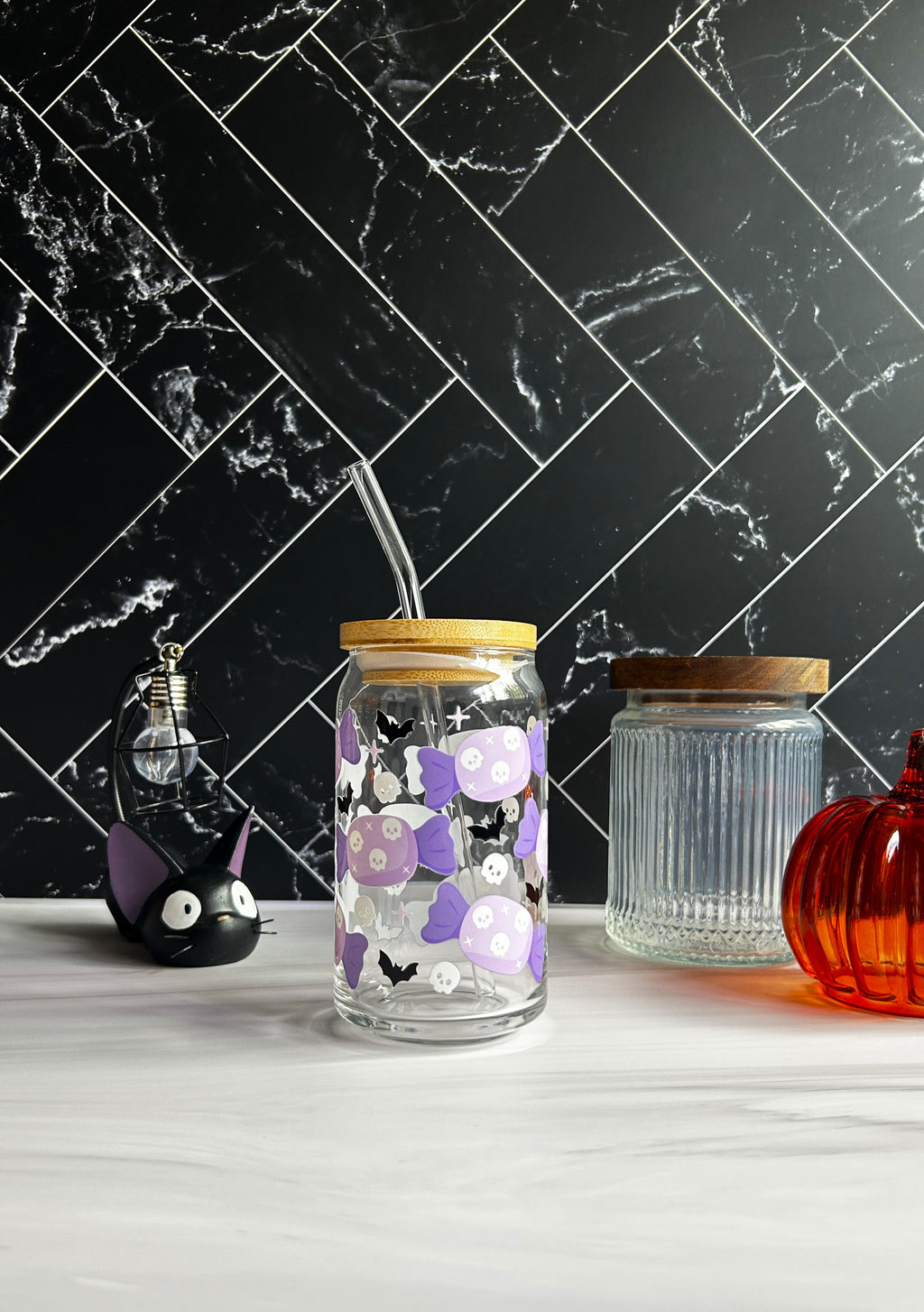Halloween Candy Glass Can
