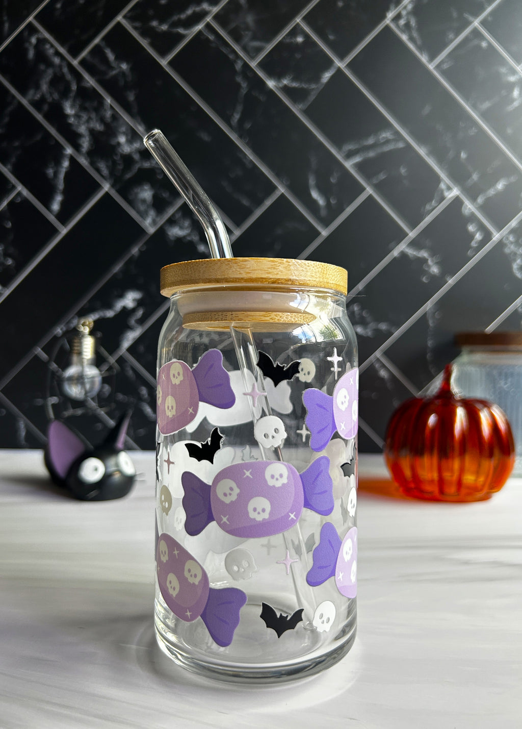 Halloween Candy Glass Can