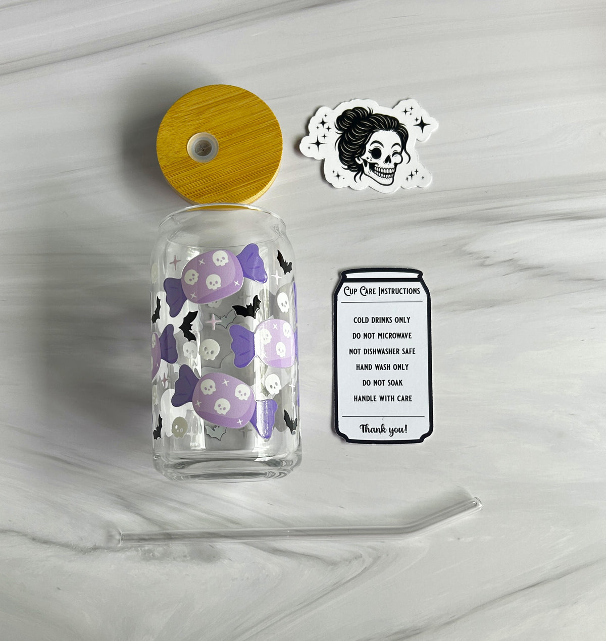 Halloween Candy Glass Can