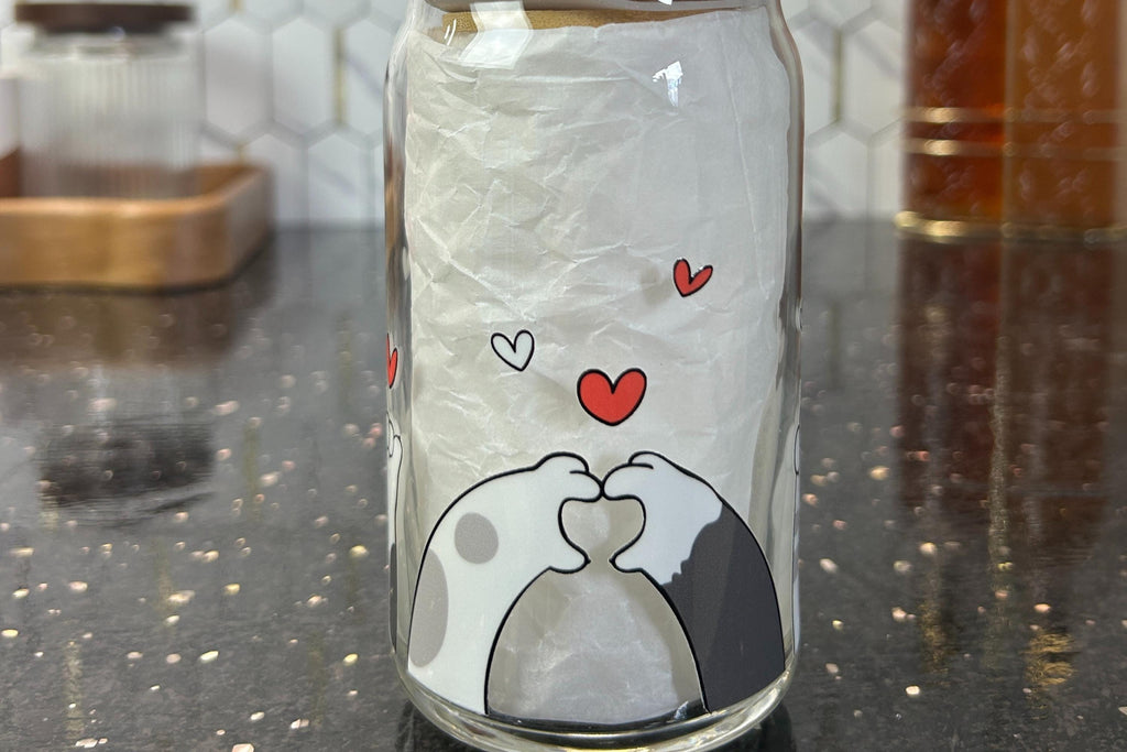 Cute Cat Paws: 16oz Glass Can Cup