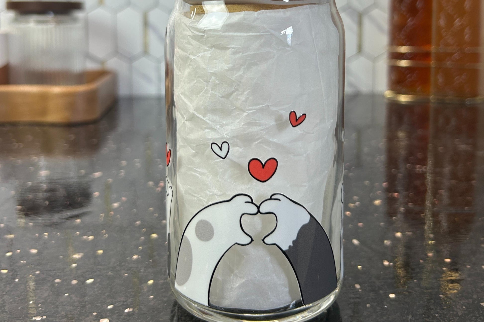 Cute Cat Paws: 16oz Glass Can Cup