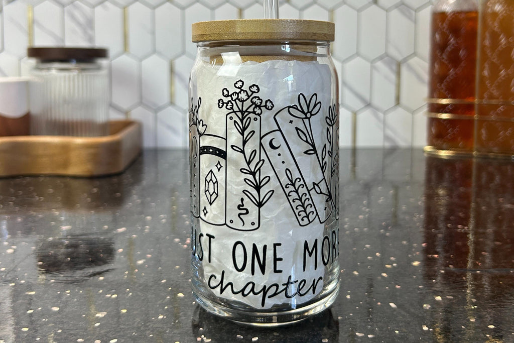 Just One More Chapter: 16oz Glass Can Cup