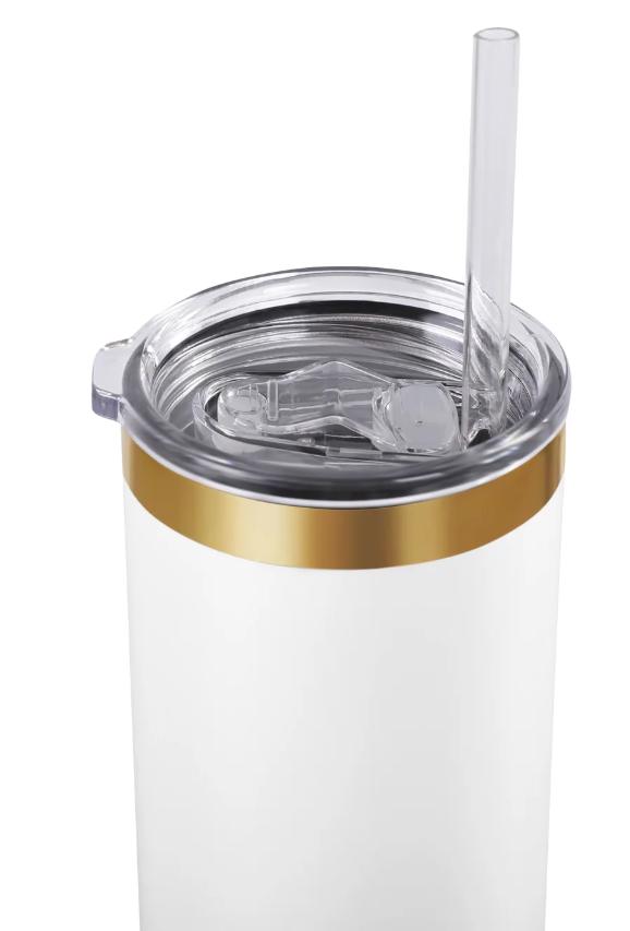 White & Gold Goddess: 20oz Skinny Tumbler