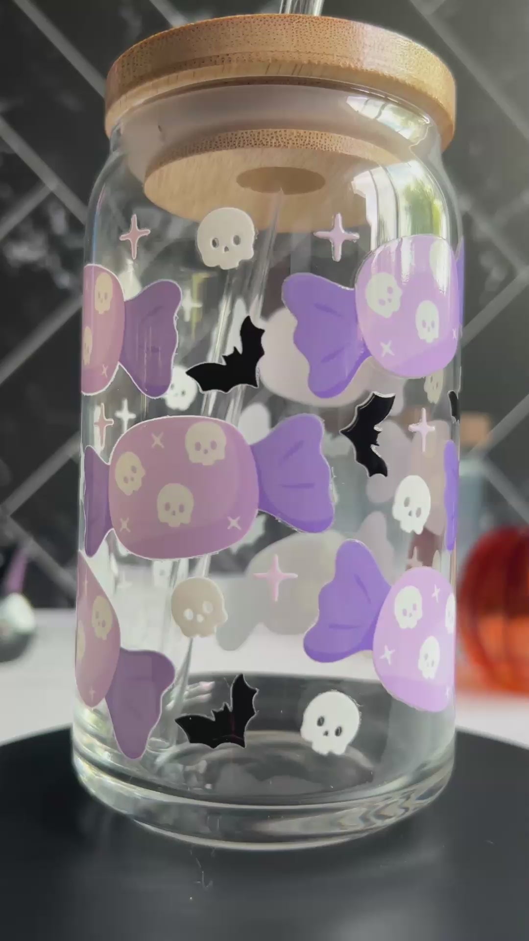 Halloween Candy Glass Can